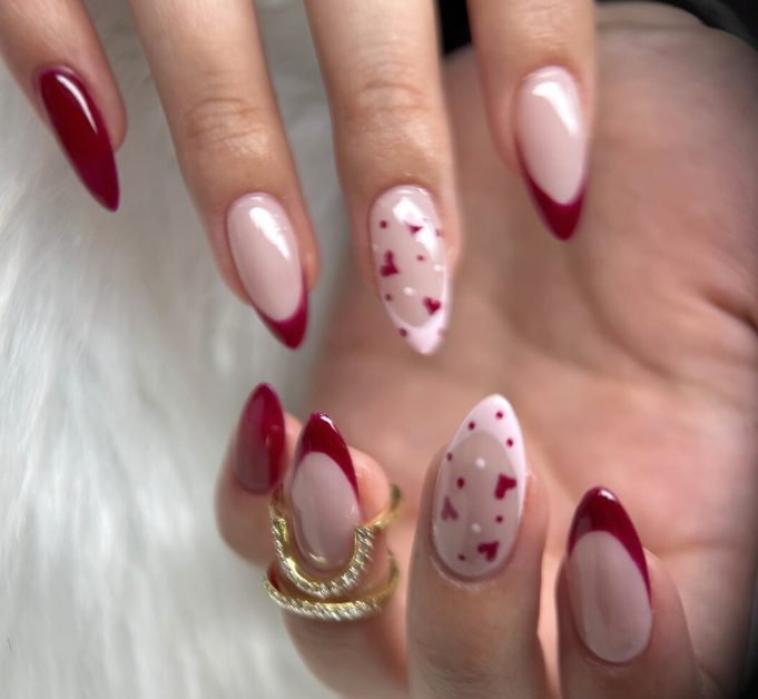 Valentine's Nails nail design by NailSpa Miami Wellness Center (All Nails, Lashes, Facials, HeadSpa, Body Waxing, Hair, Stem Cell & More.) in Miami
