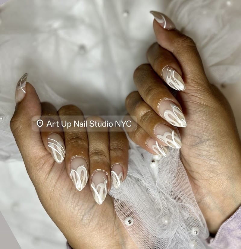 Marble Nails nail design by Art Up Nail Studio NYC