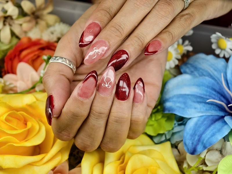 Dark Nails nail design by Lavender Nails & Spa in Los Angeles