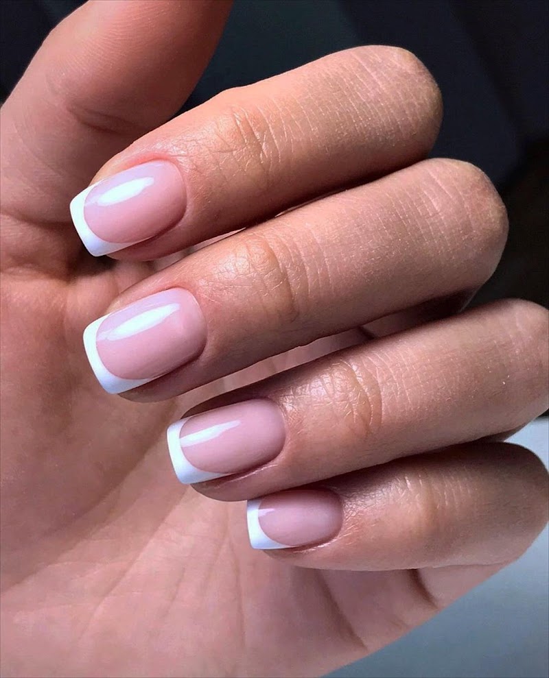French Tips at Glossifiq French Mani & Pedi Salon in Miami