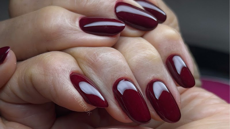 Dark Nails nail design by Skip The Filter Beauty and Nail Salon Fulham in London