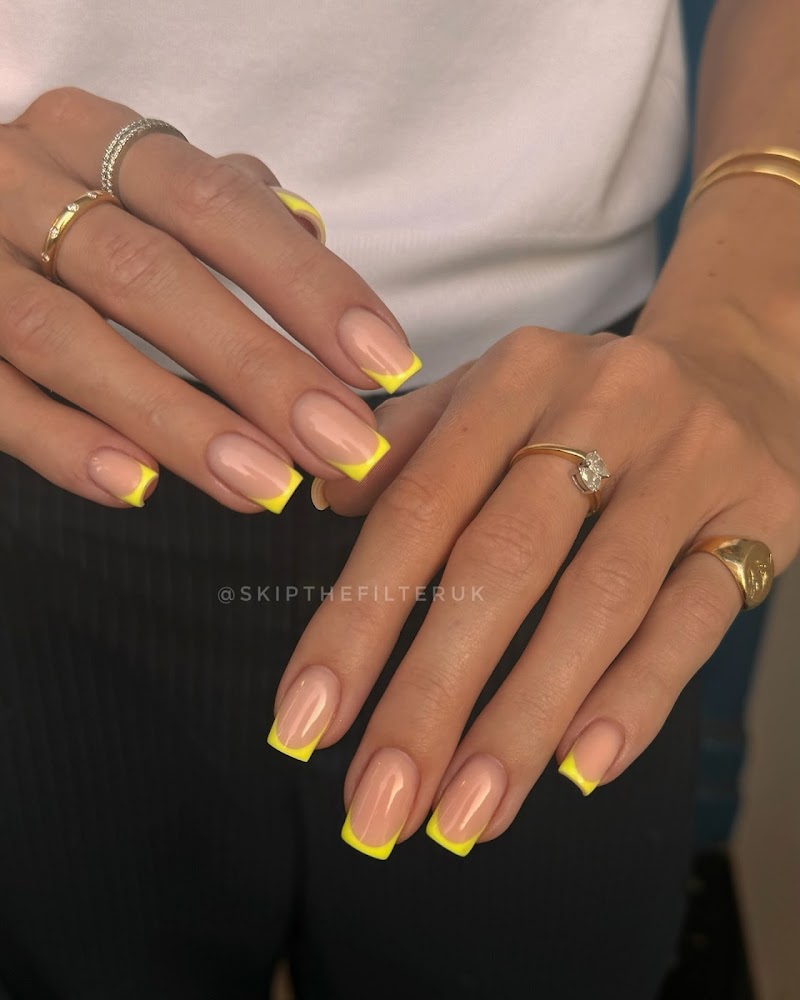 Dark Nails nail design by Skip The Filter Beauty and Nail Salon Fulham in London