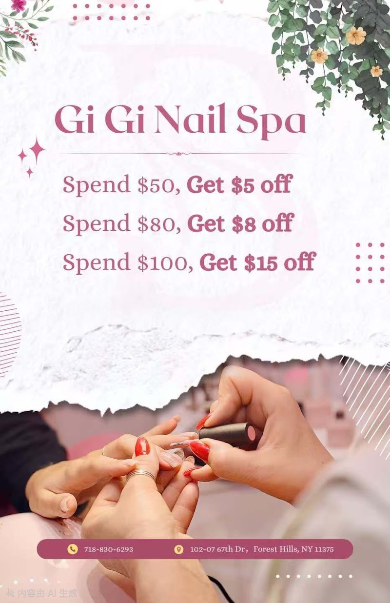 Red Nails nail design by Gi Gi Nail Spa in New York