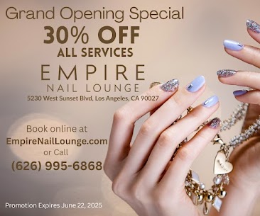 Glitter Nails nail design by Empire Nail Lounge - Sunset (20% OFF FOR NEW CUSTOMER) in Los Angeles