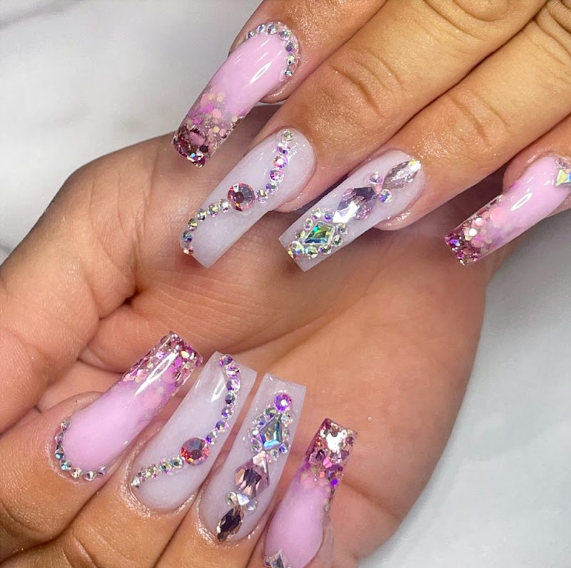 Square Nails nail design by Beauty Gossip LLC in Los Angeles