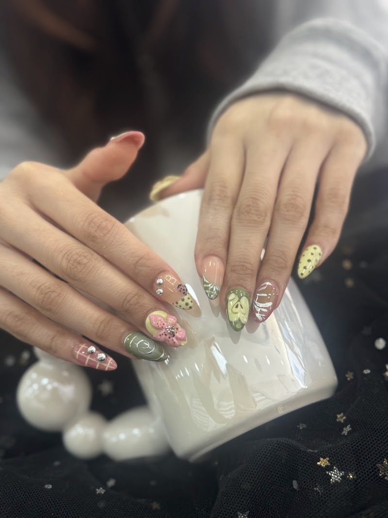 Boho Nails nail design by Camden Nails & Beauty in London