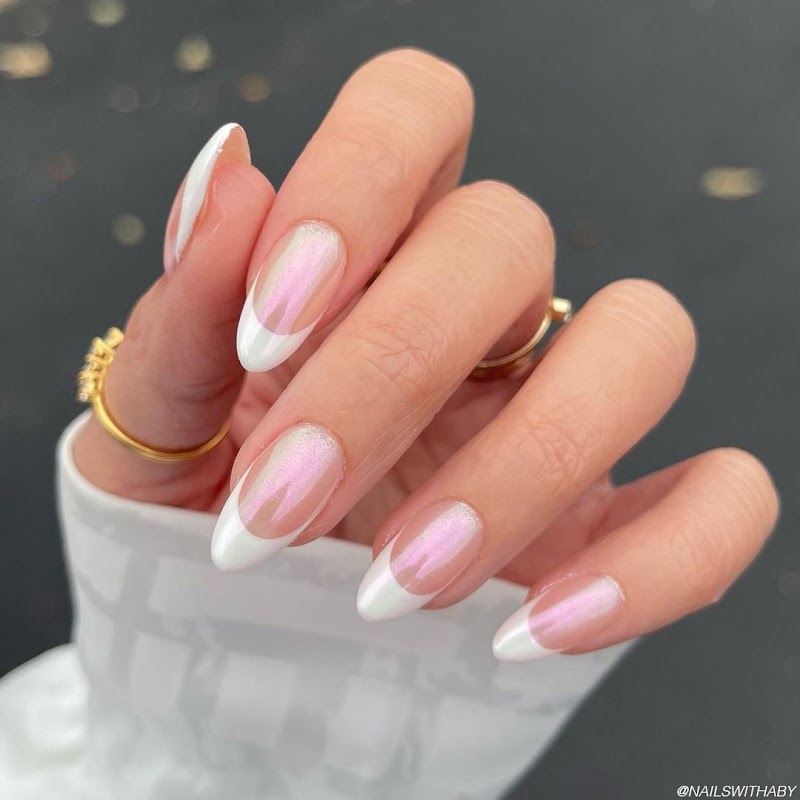 French Tip Nails nail design by Adore Nail Spa in New York