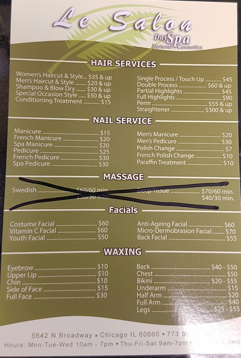 Nail Salon at Le Salon Day SPA Natural Cosmetics in Chicago