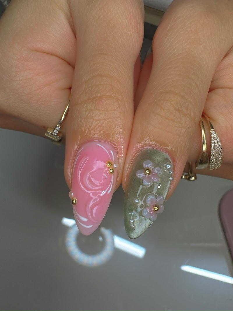 Gel-X nail design by Cookies Nails in New York