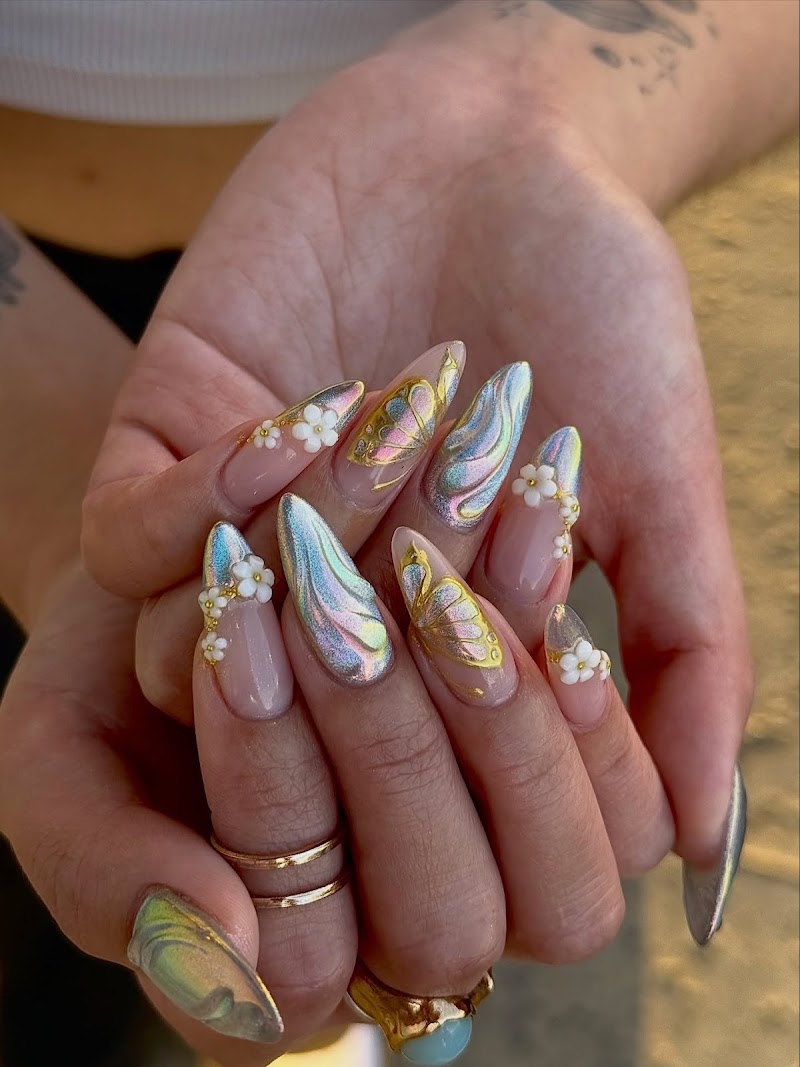 Holographic Nails nail design by Goat Nail Bar