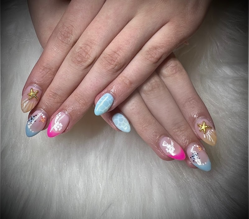 Neon Nails nail design by La Belle nail spa in New York