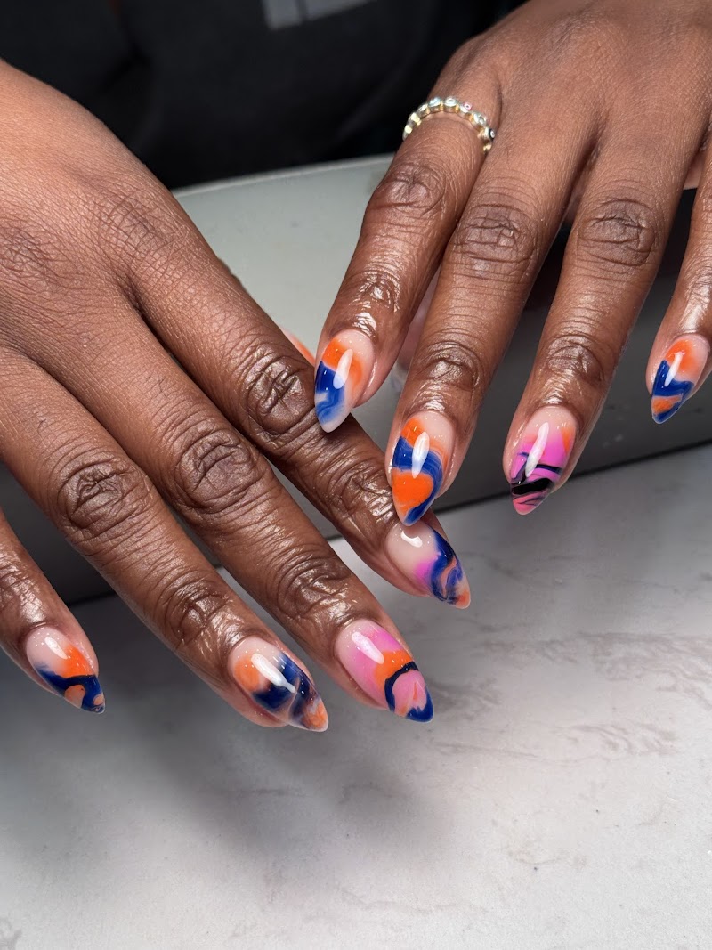 Floral Nails nail design by sugar coat nail shop in New York