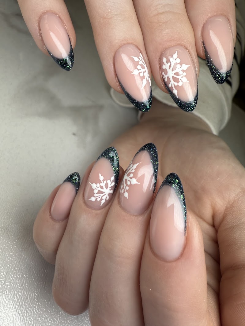 French Tip Nails nail design by Elegant Beauty Lounge in New York