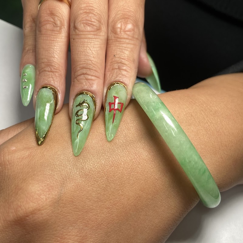 Dark Nails nail design by Fuego Nails