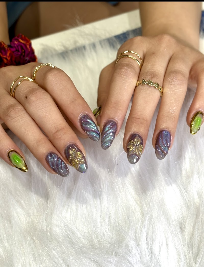 Dark Nails nail design by Lumia Nails Bar in Chicago