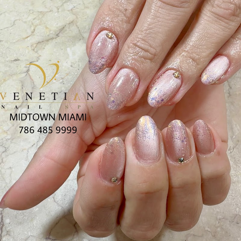 Glitter Nails nail design by Venetian Nail Spa in Miami