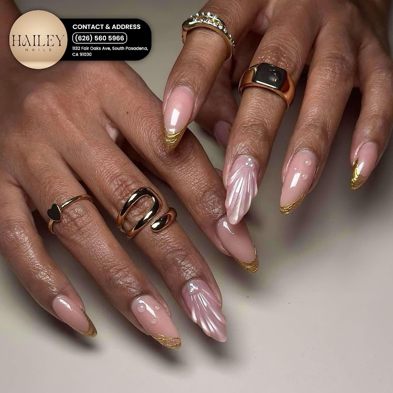 Coffin Nails nail design by Hailey Nails in Los Angeles