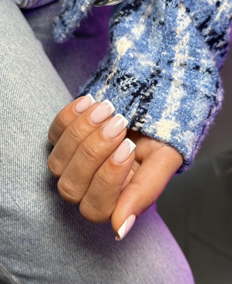French Tip Nails nail design by Russian manicure Midtown in Miami