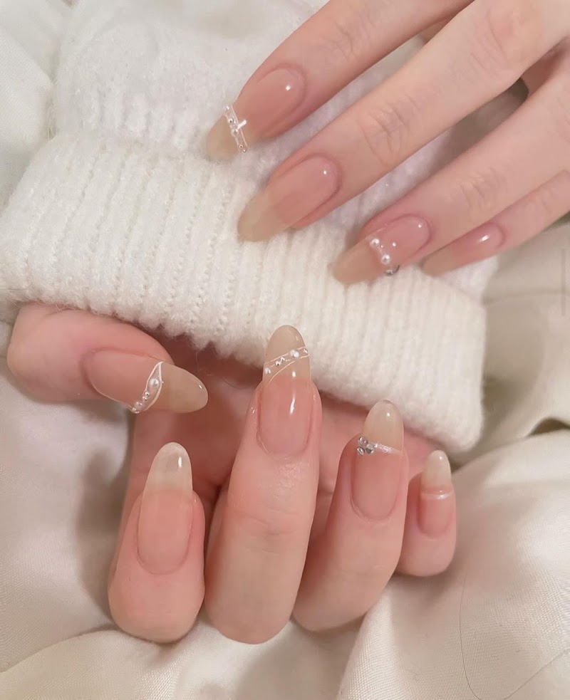 French Tips at Greenpoint Nail Salon in New York