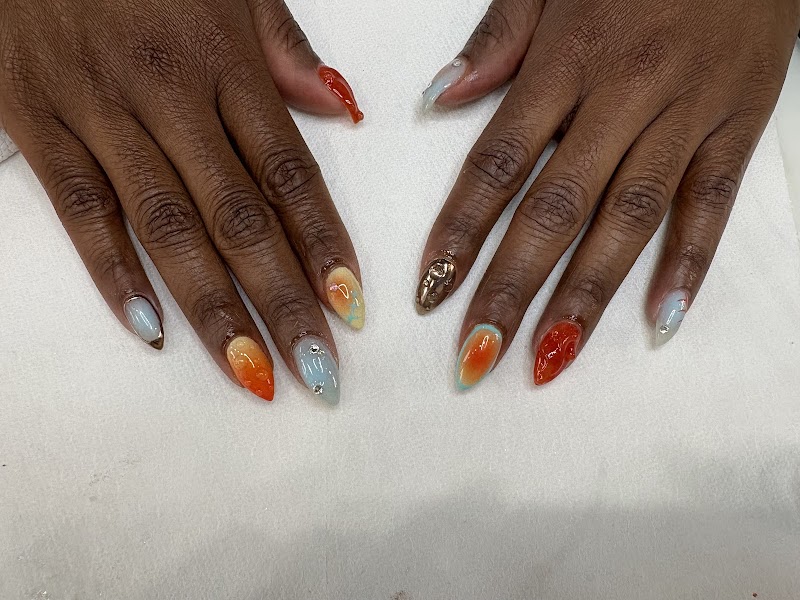 Fall Nails nail design by miGak nail art table in New York