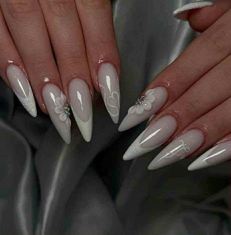 Stiletto Nails nail design by Nails Salon Fullham_ Happy Nails in London