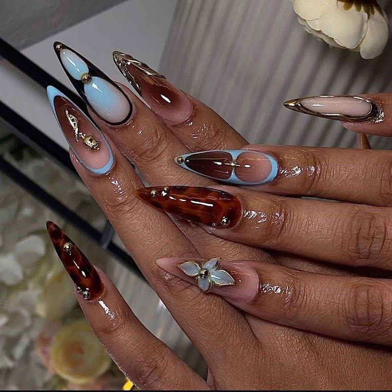 Stiletto Nails nail design by Nails Salon Fullham_ Happy Nails in London