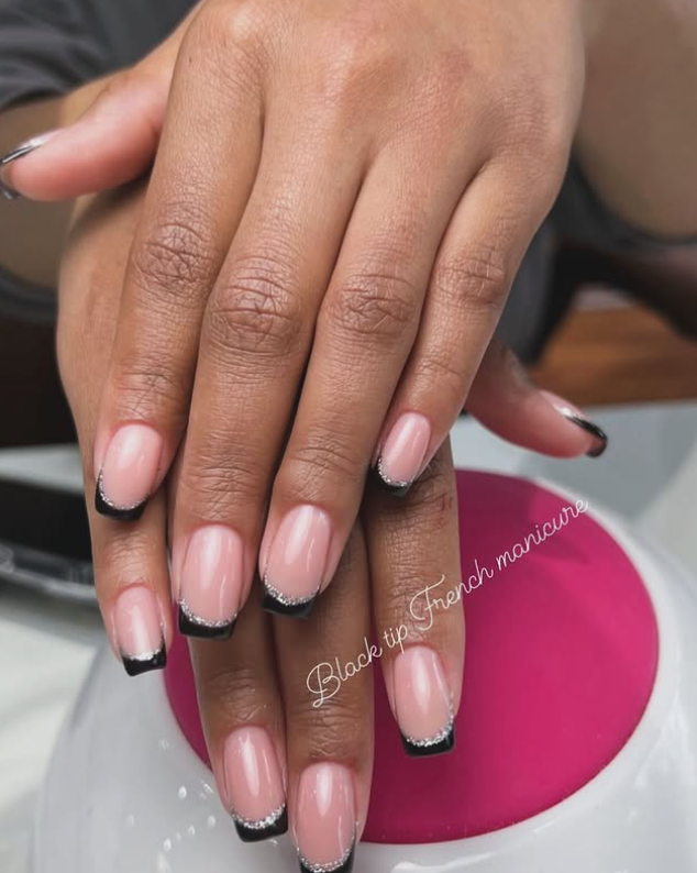 Dark Nails nail design by Gel Manicure And Pedicure in New York