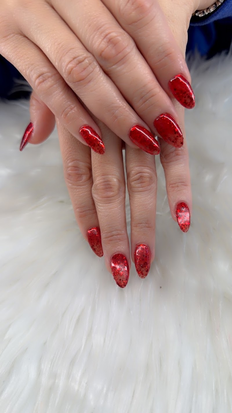 Dark Nails nail design by Organic Nails in Los Angeles