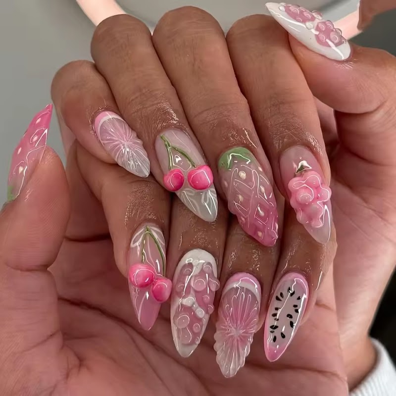 Winter Nails nail design by Blush Bar Miami in Miami