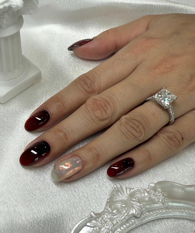 Winter Nails nail design by Blush Bar Miami in Miami