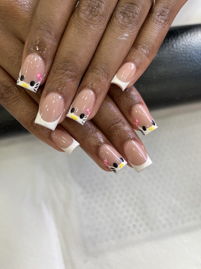 Coffin Nails nail design by Princess Nails & Beauty - Hammersmith in London