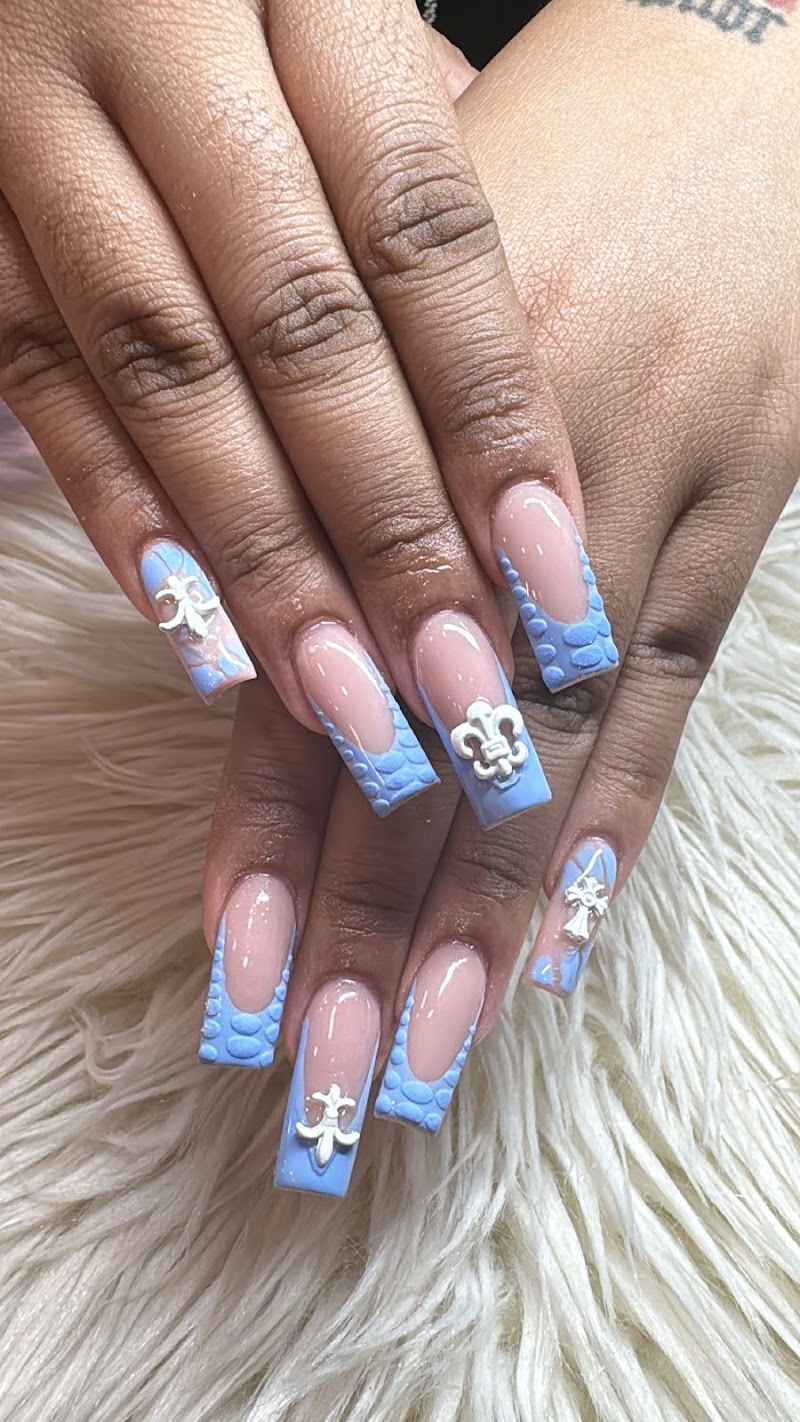 Square Nails nail design by Glossy Nails in New York