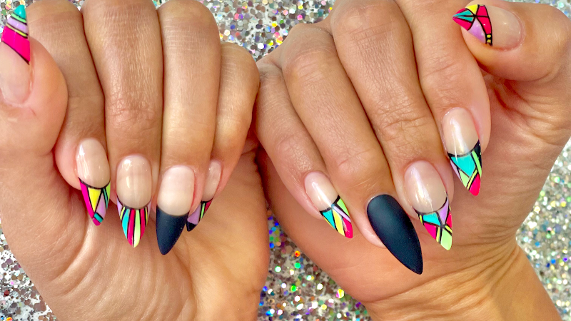 Neon Nails nail design by Cobb beauty studio in Los Angeles