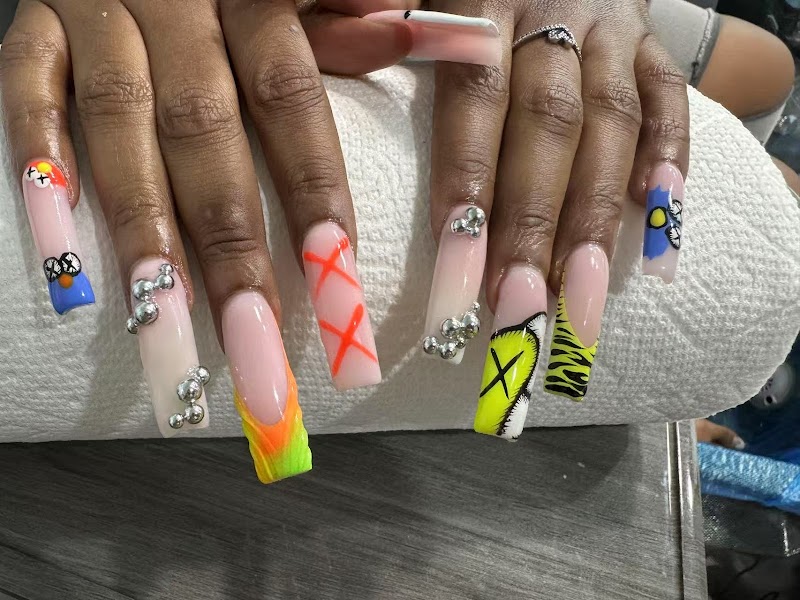 Neon Nails nail design by A N NAILS in New York