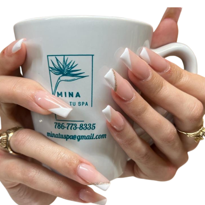 French Tips at Mina Tu SPA Nails Salon in Coral Gables in Miami